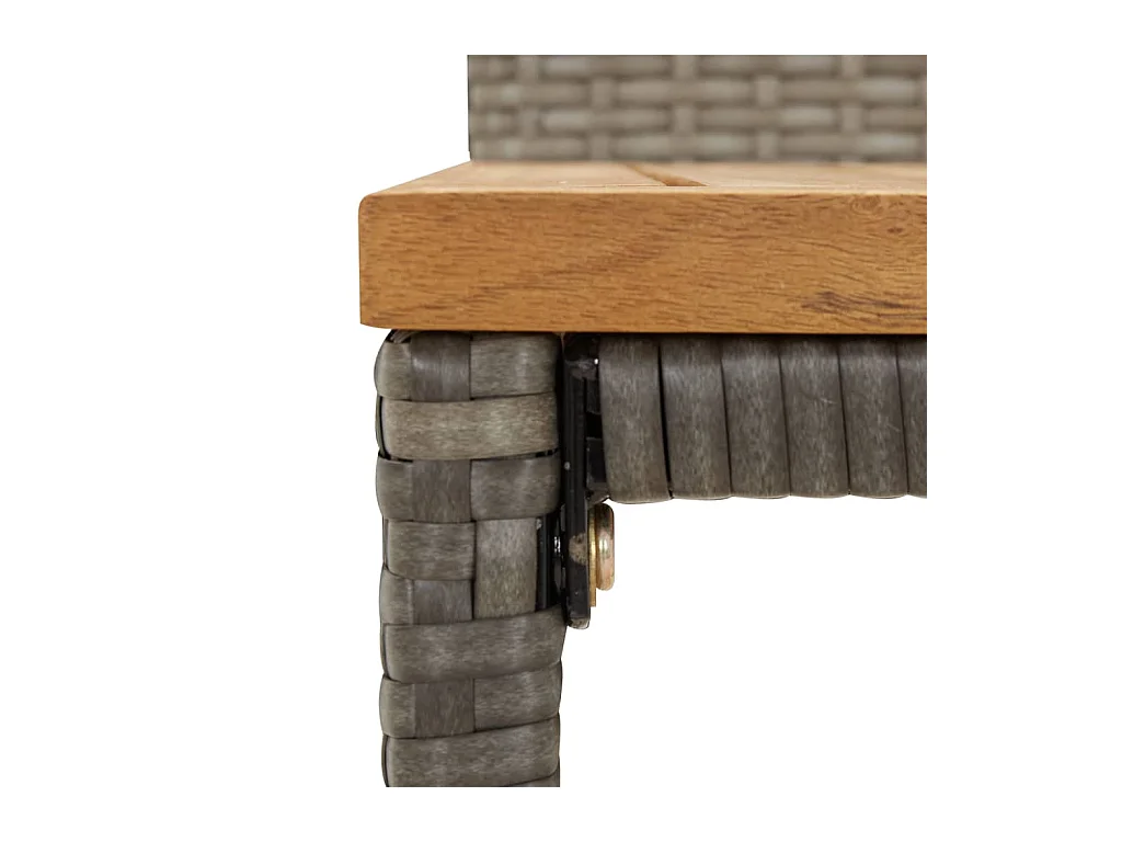 Tammisaari  Ensemble de bar jardin 3 pcs gris poly rotin/bois massif acacia