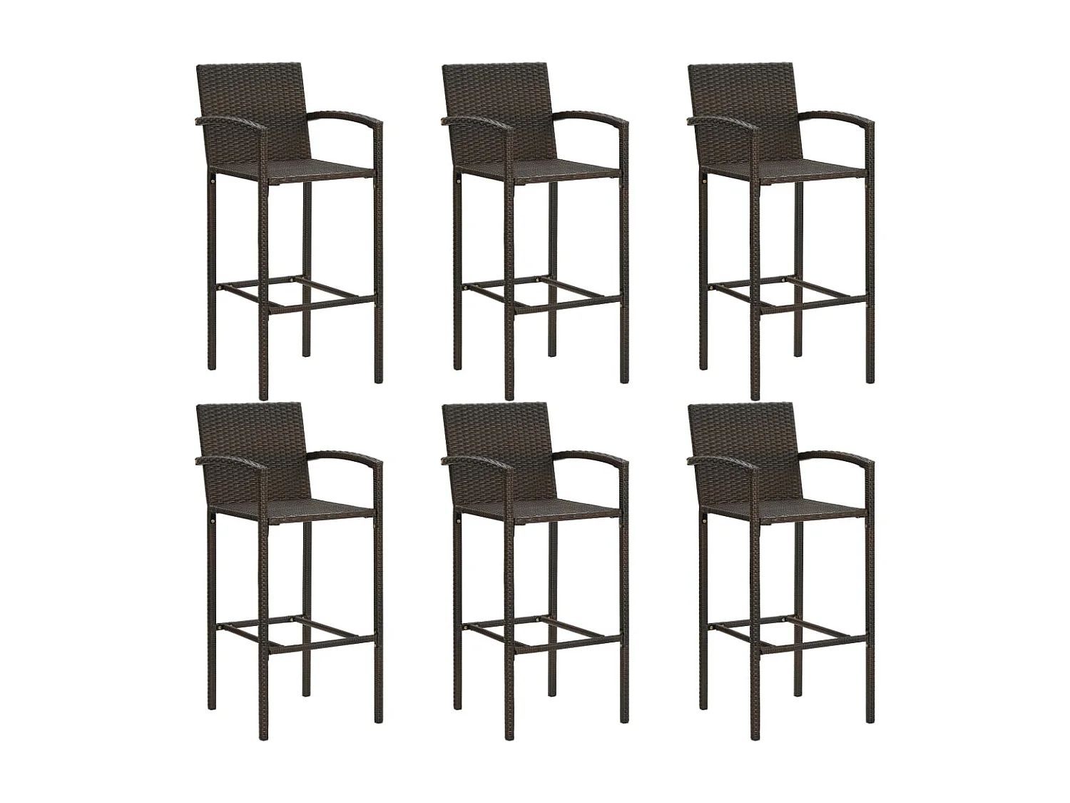 Renzo Giuseppe  Ensemble de bar de jardin 7 pcs Résine tressée Marron
