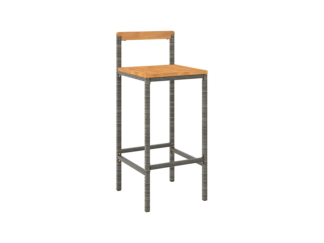 Arcata  9-delige Tuinbarset poly rattan en massief acaciahout grijs