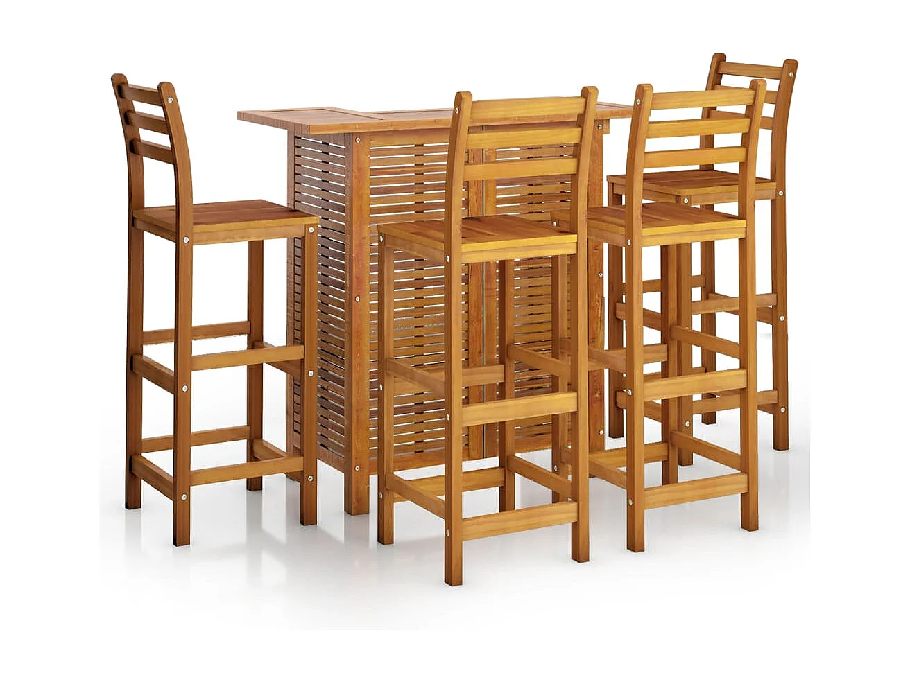 Rodolphe-Louis  Ensemble de bar de jardin 5 pcs Bois d'acacia solide