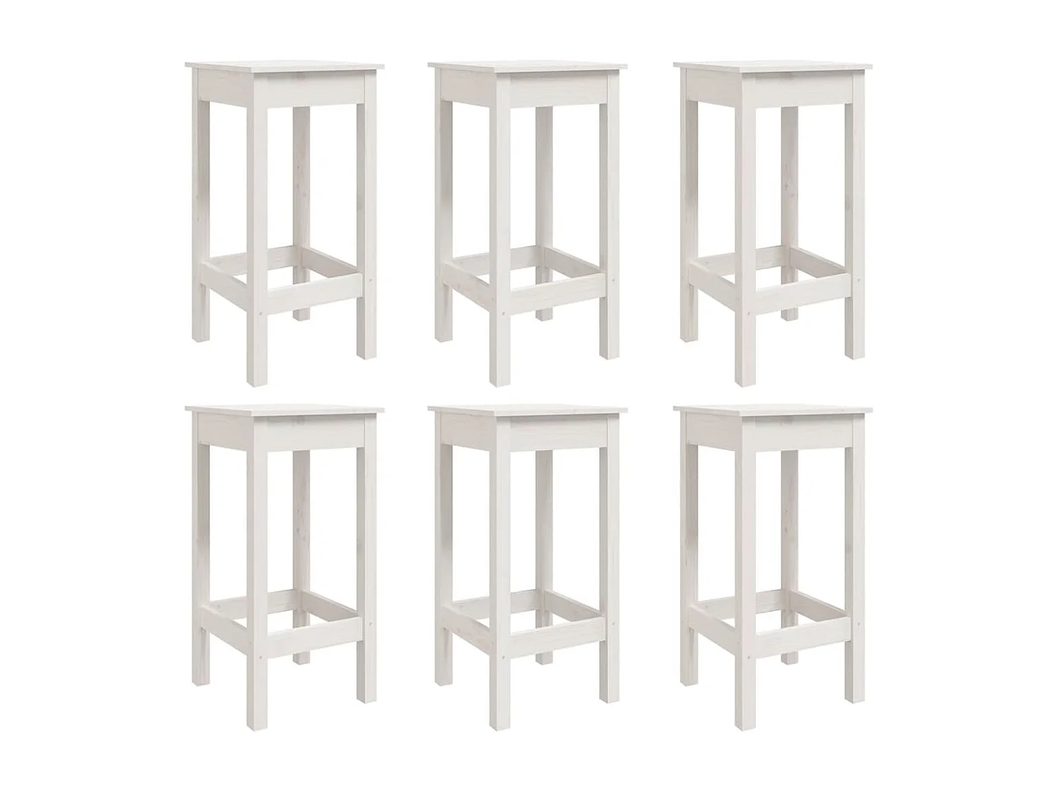 Hrolf  Ensemble de bar de jardin 7 pcs blanc bois de pin massif