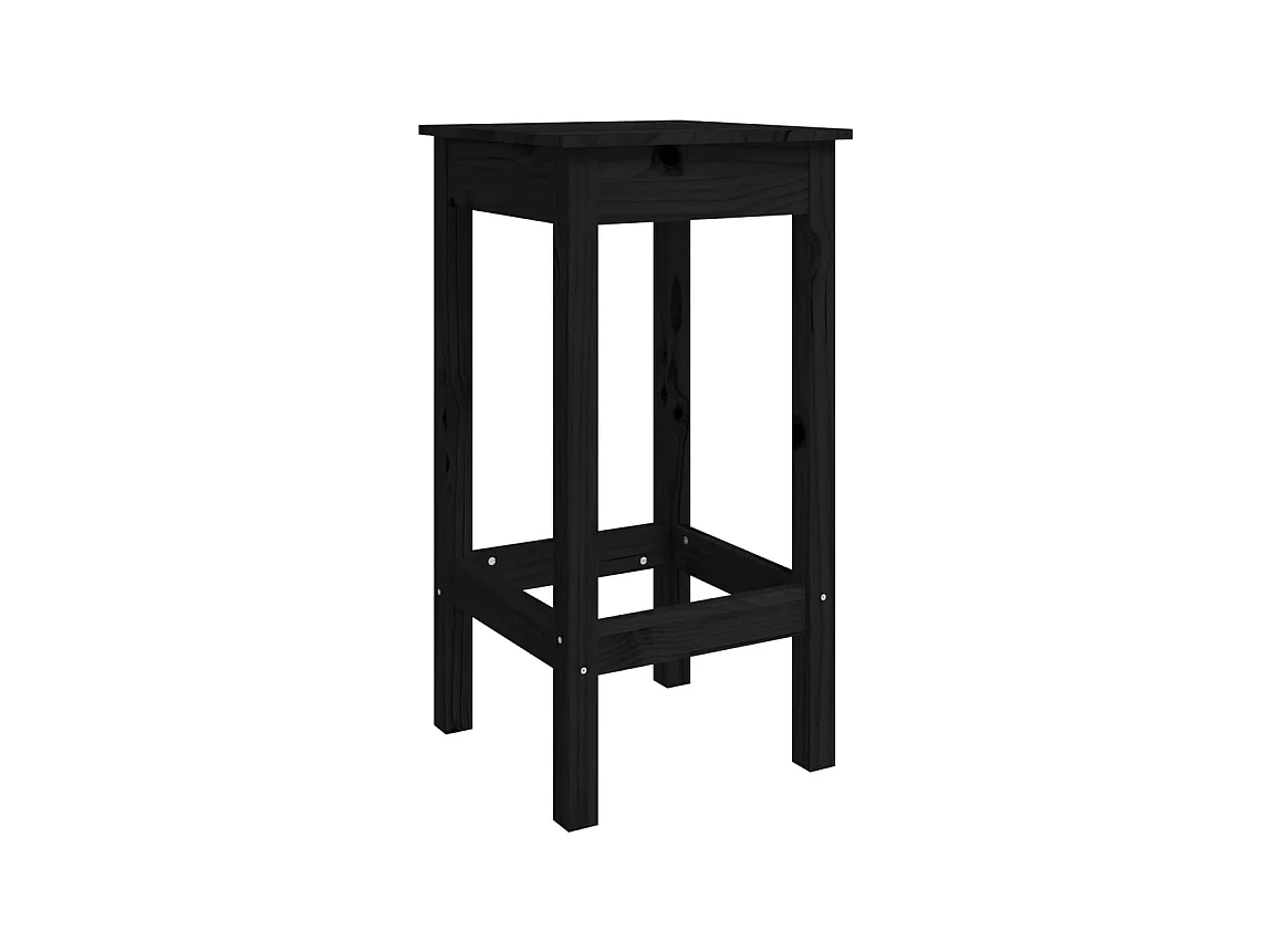 Nysha  Ensemble de bar de jardin 3 pcs noir bois de pin massif