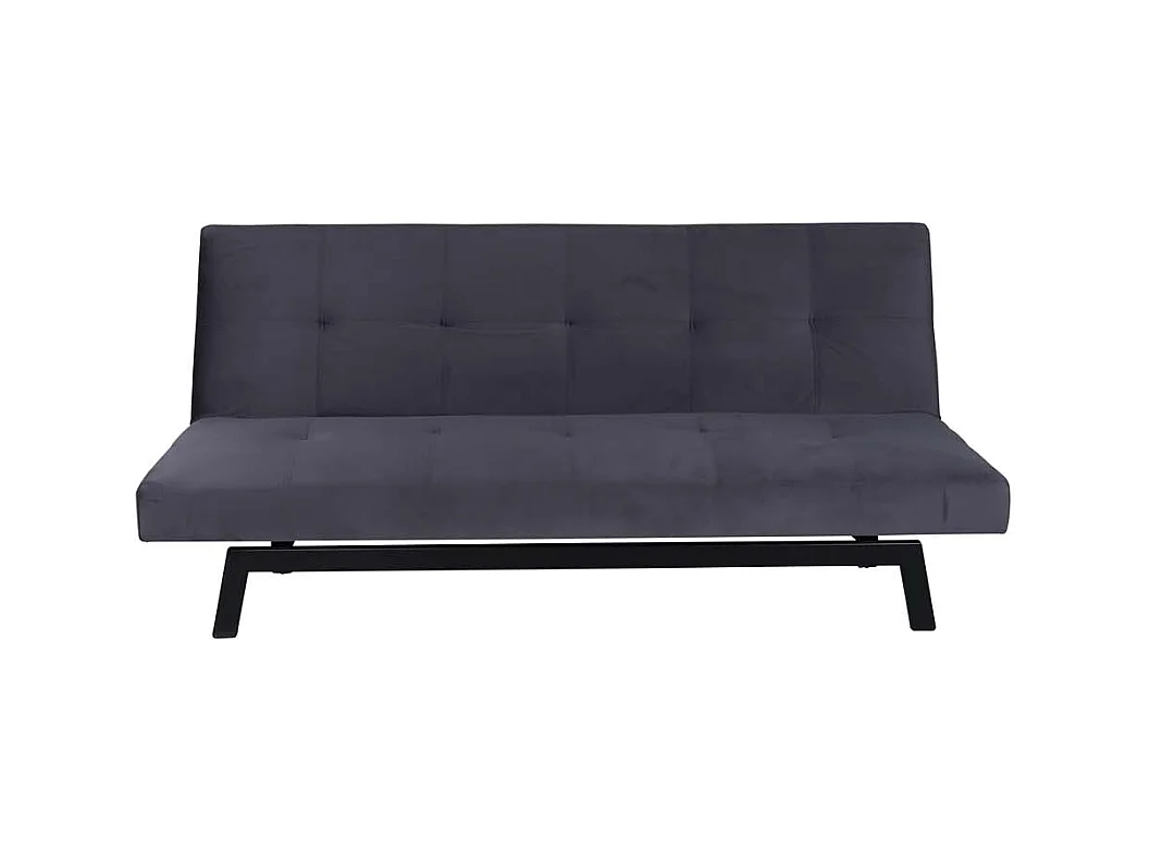 Canapé Convertible en Velours "Bodil" 180cm Gris Foncé