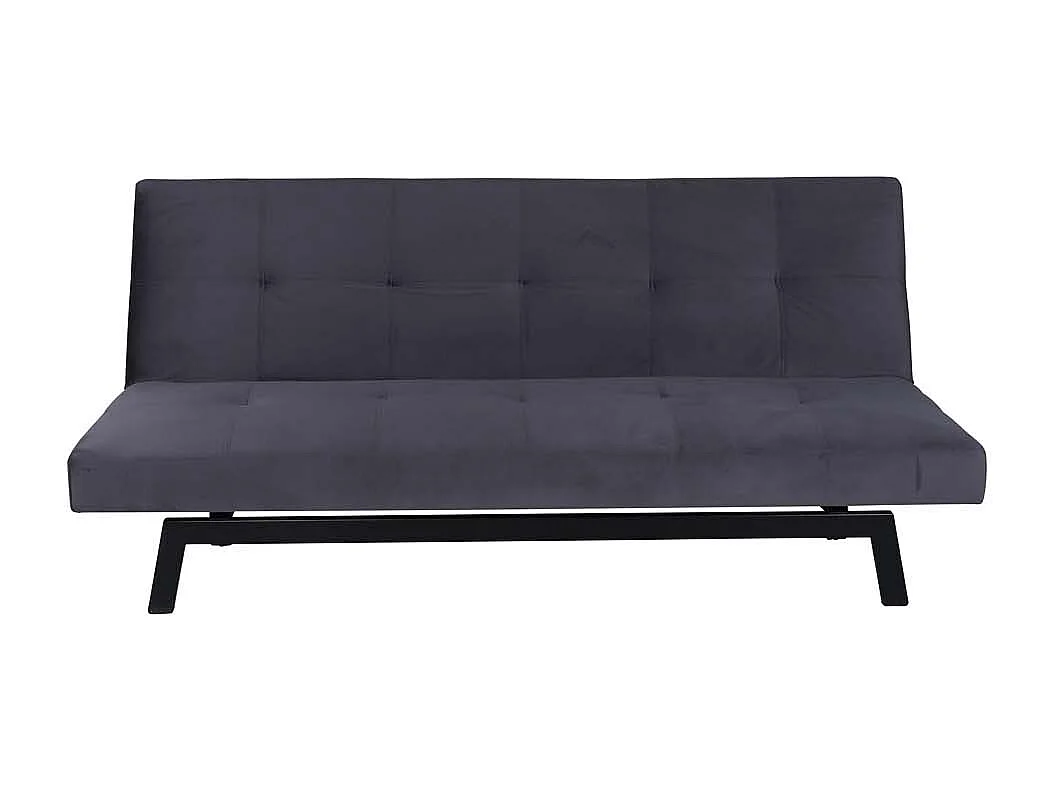 Canapé Convertible en Velours "Bodil" 180cm Gris Foncé