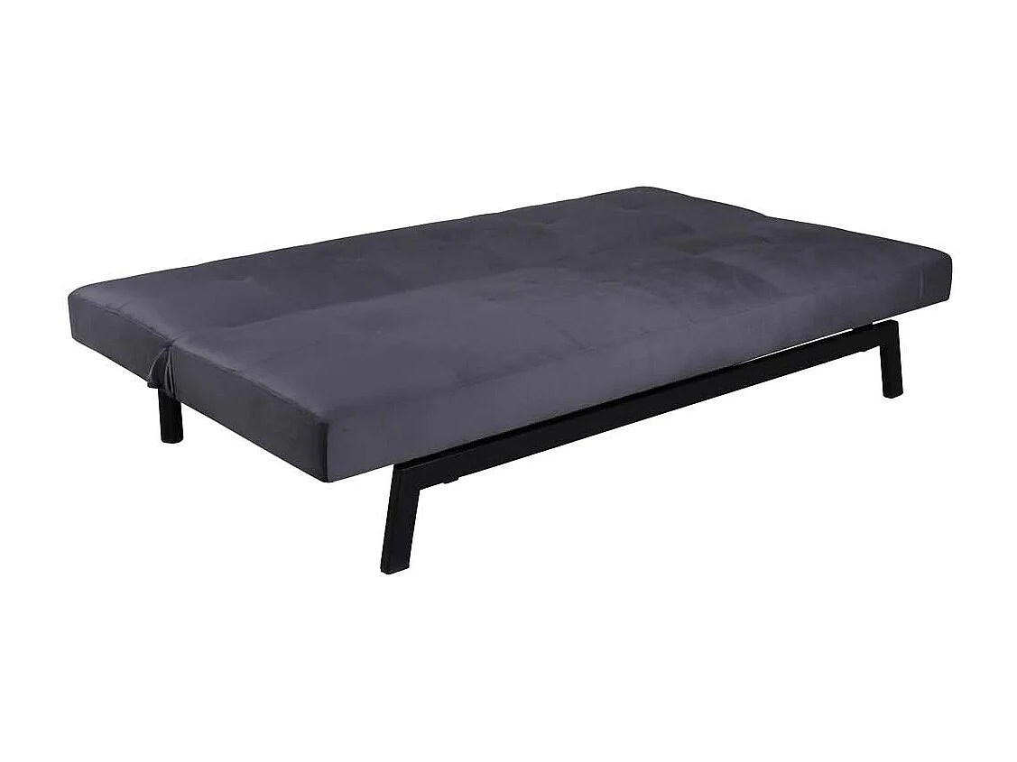 Canapé Convertible en Velours "Bodil" 180cm Gris Foncé