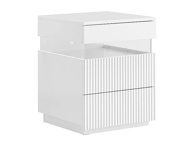 SoBuy Table de Chevet 3 tiroirs en acrylique avec LED blanche