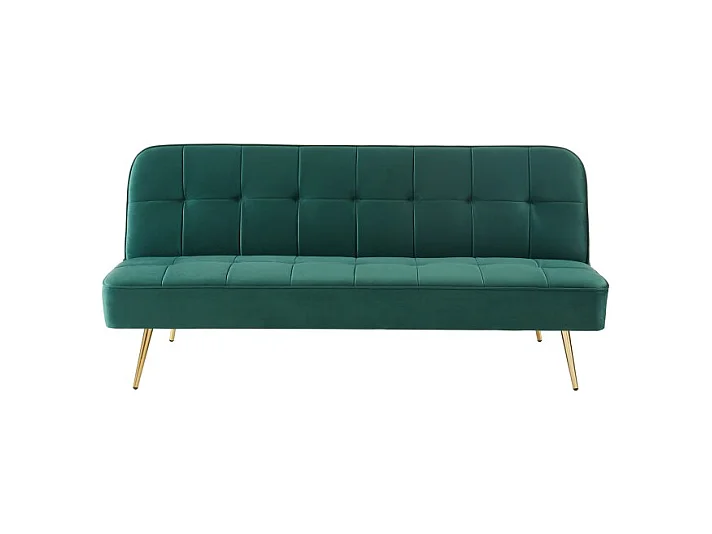 Banquette AROMA en velours vert 3 places convertible