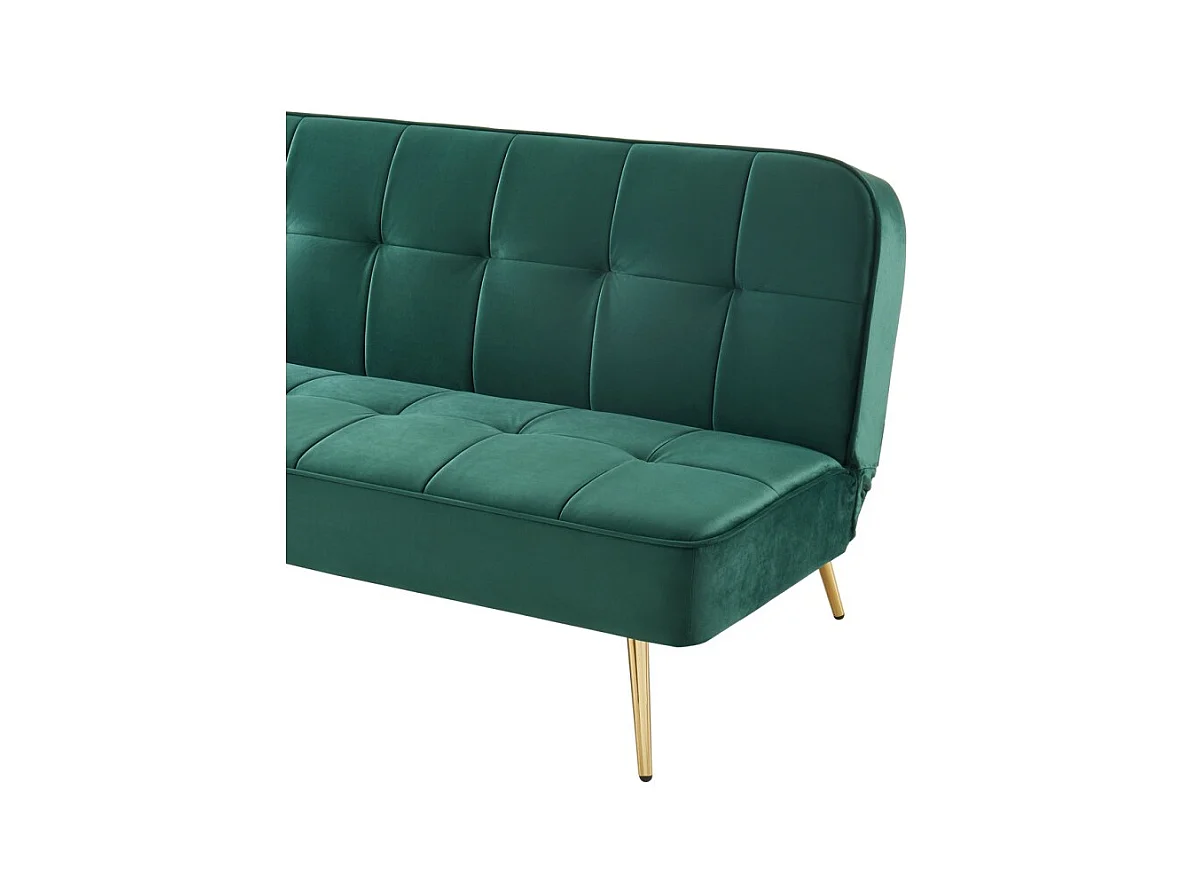 Banquette AROMA en velours vert 3 places convertible