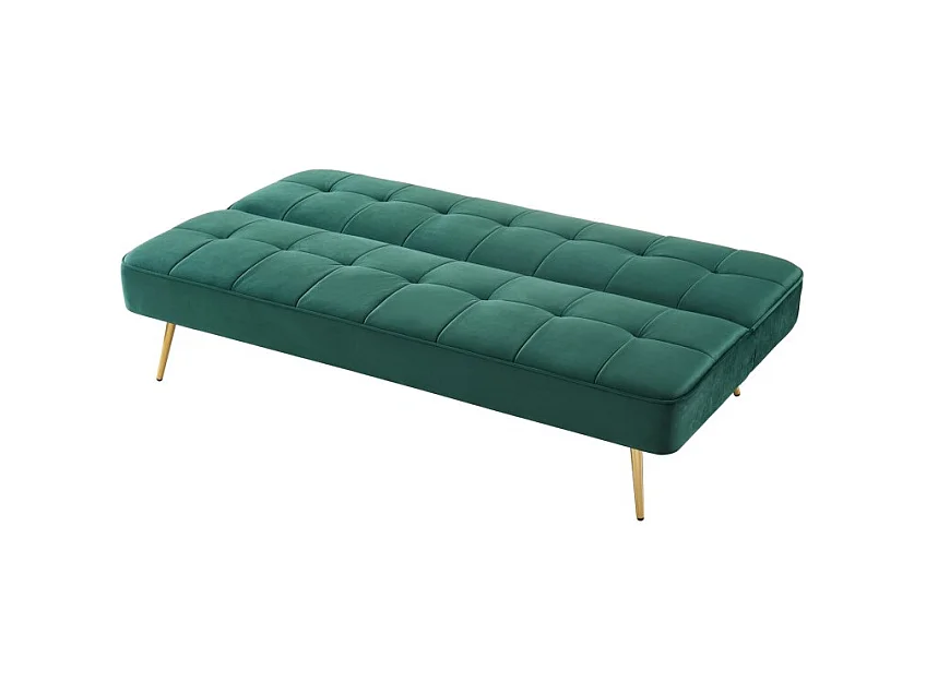 Banquette AROMA en velours vert 3 places convertible