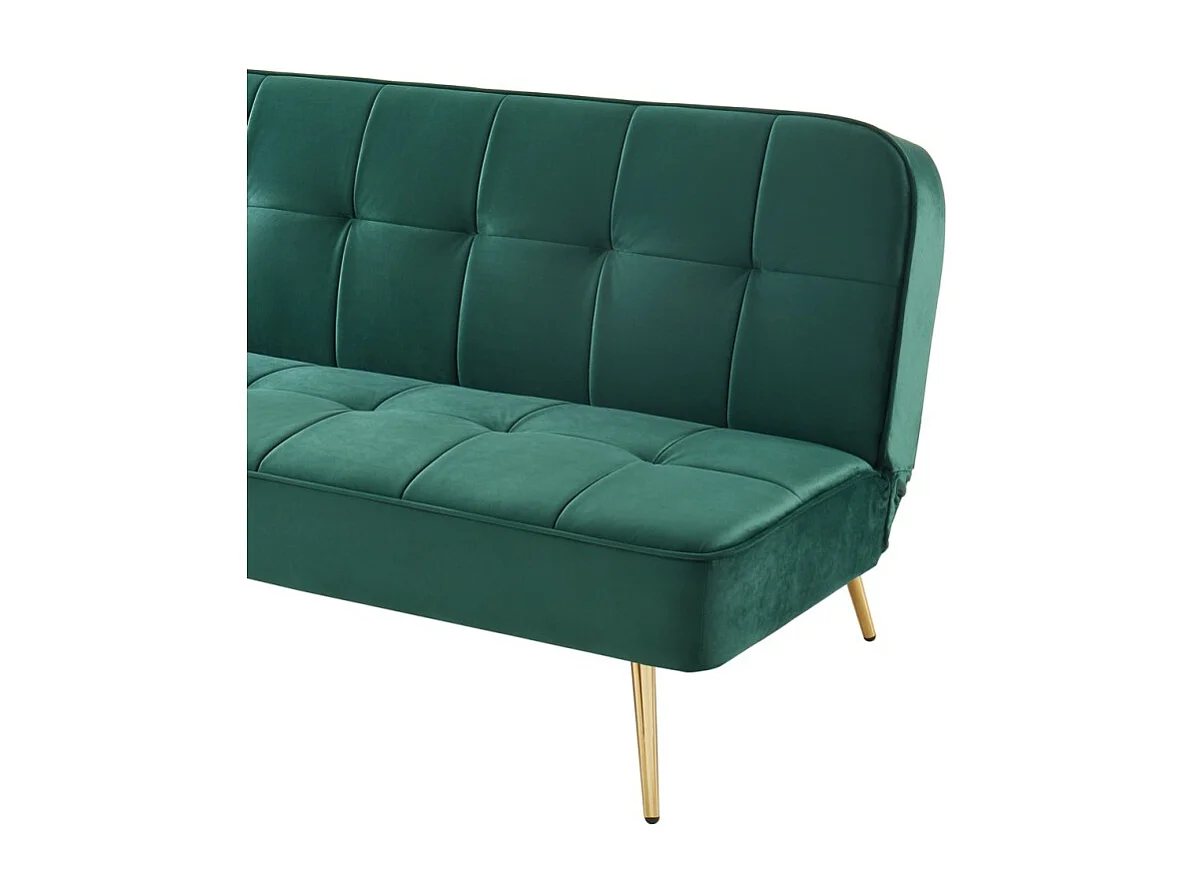 Banquette AROMA en velours vert 3 places convertible