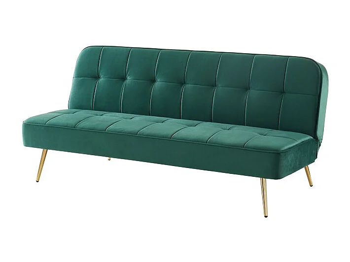 Banquette AROMA en velours vert 3 places convertible