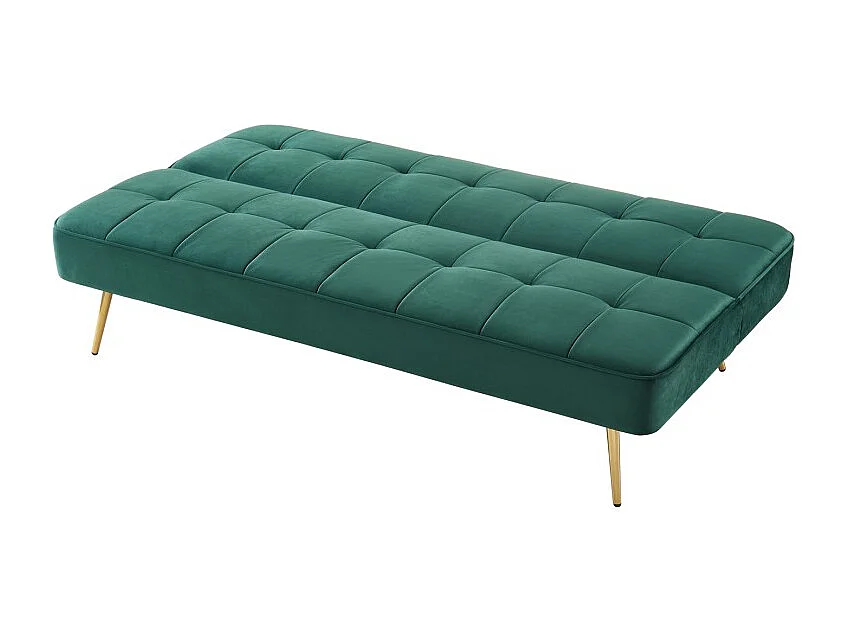 Banquette AROMA en velours vert 3 places convertible