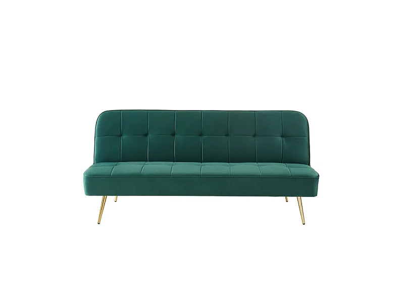 Banquette AROMA en velours vert 3 places convertible