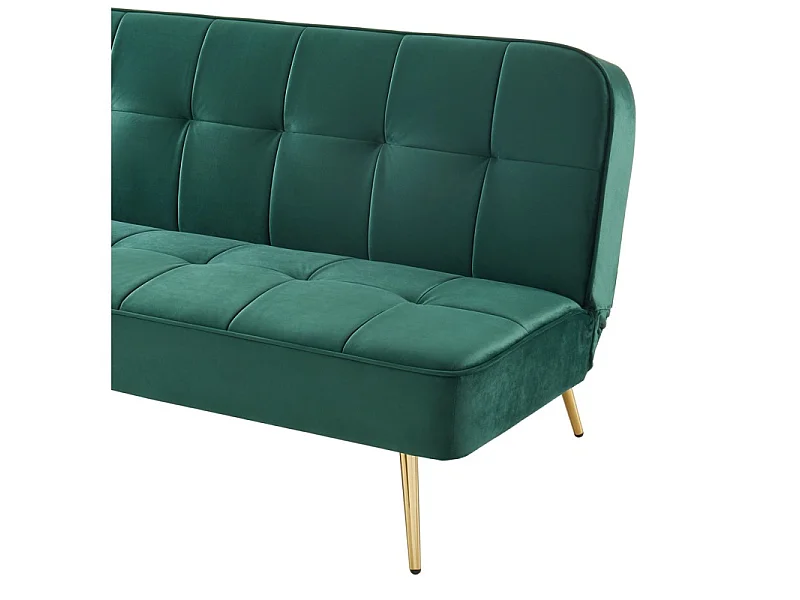 Banquette AROMA en velours vert 3 places convertible