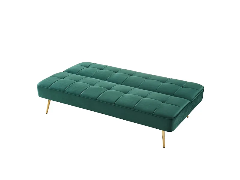 Banquette AROMA en velours vert 3 places convertible