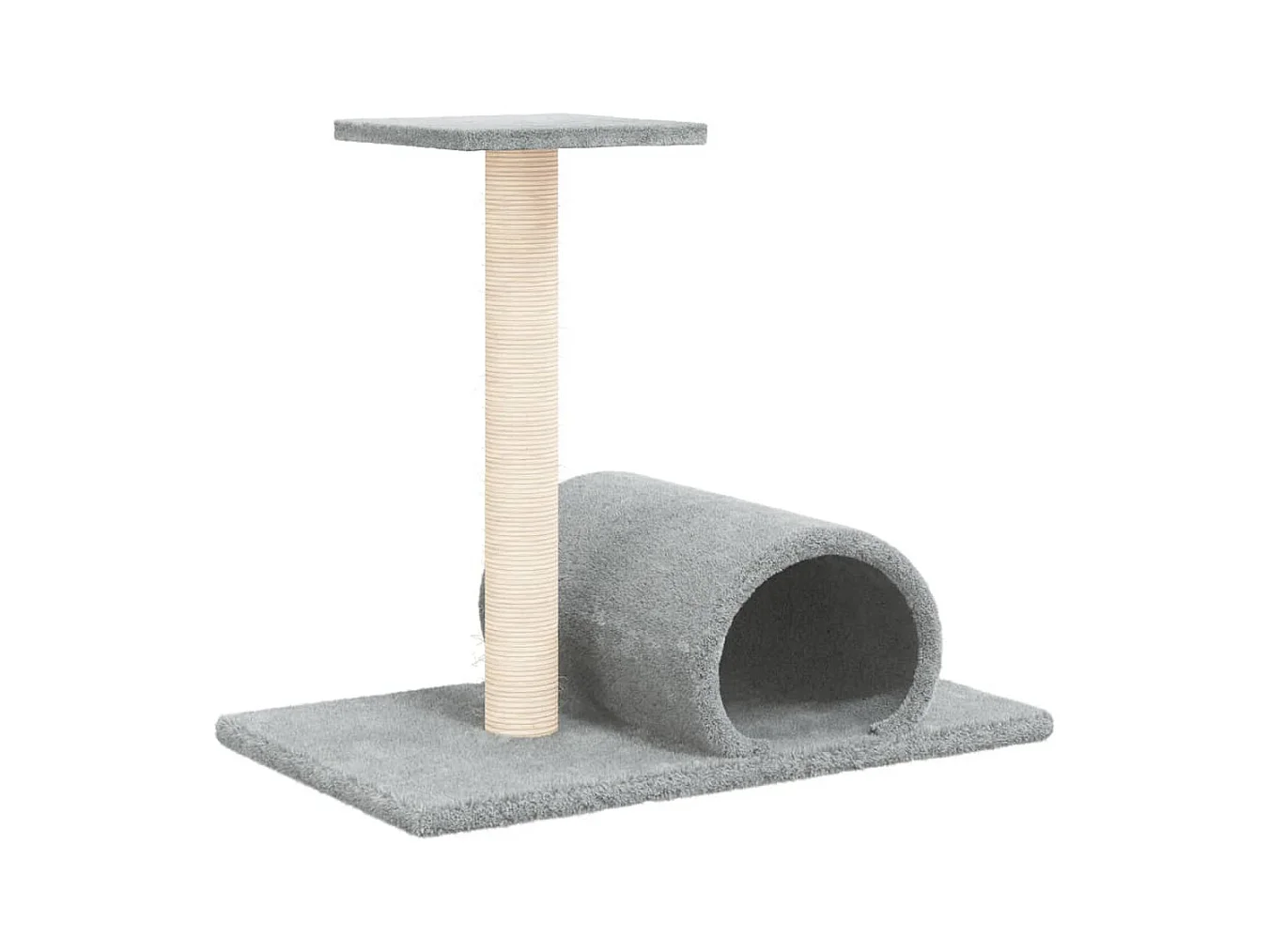 Prolenta Premium -  Poste rascador para gatos con túnel gris claro 60x34,5x50 cm