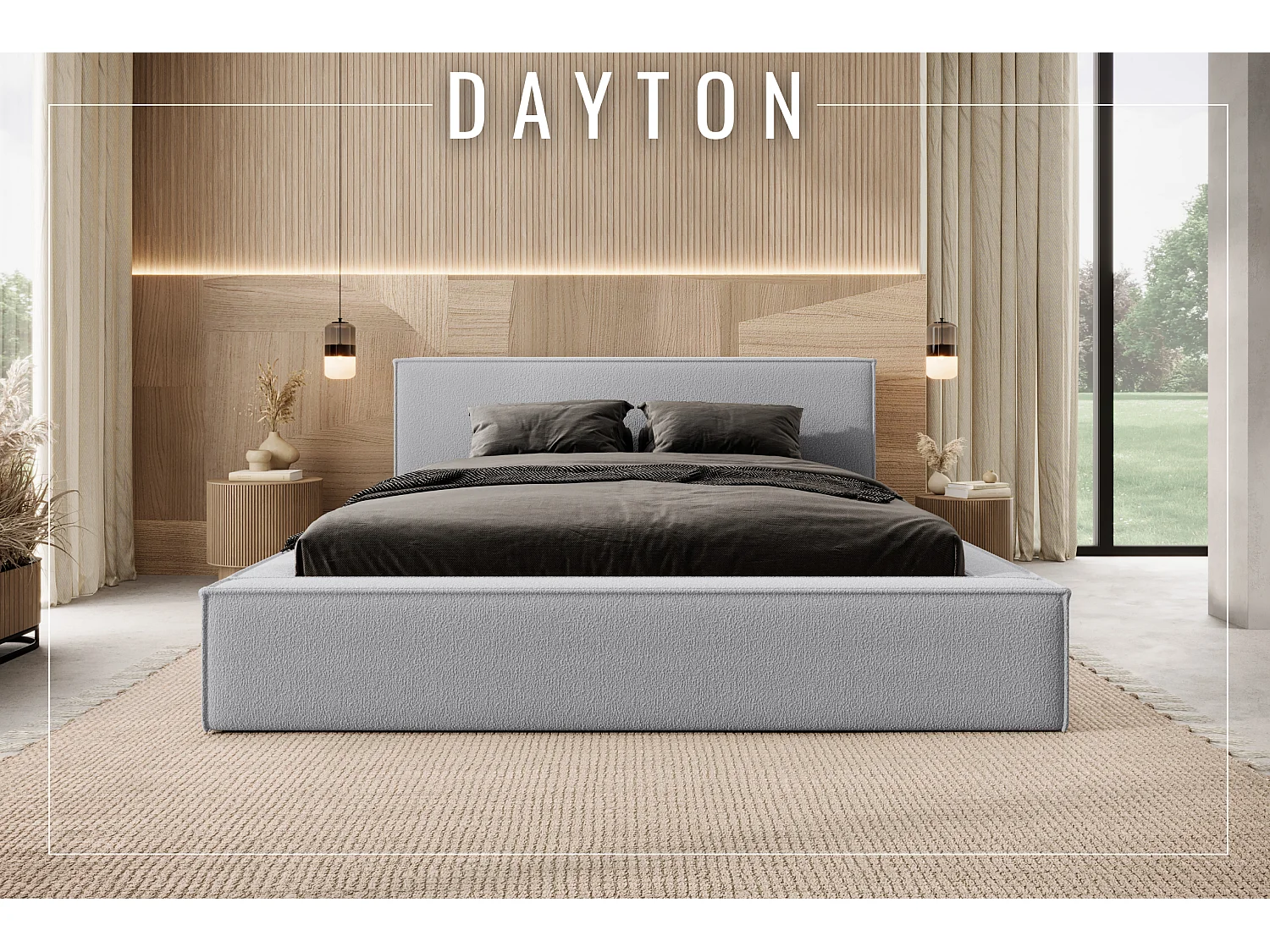 Bed met opbergruimte DAYTON 140x200 cm – Grijs