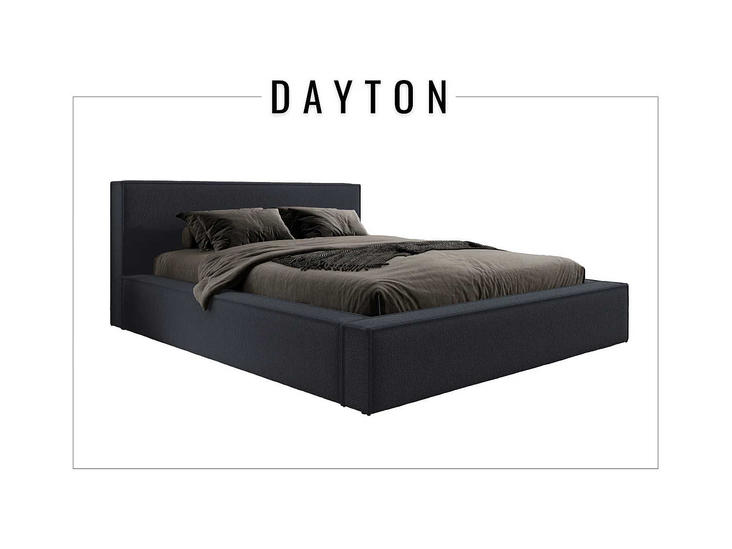 Lit coffre et matelas DAYTON 120x200 cm, Graphite