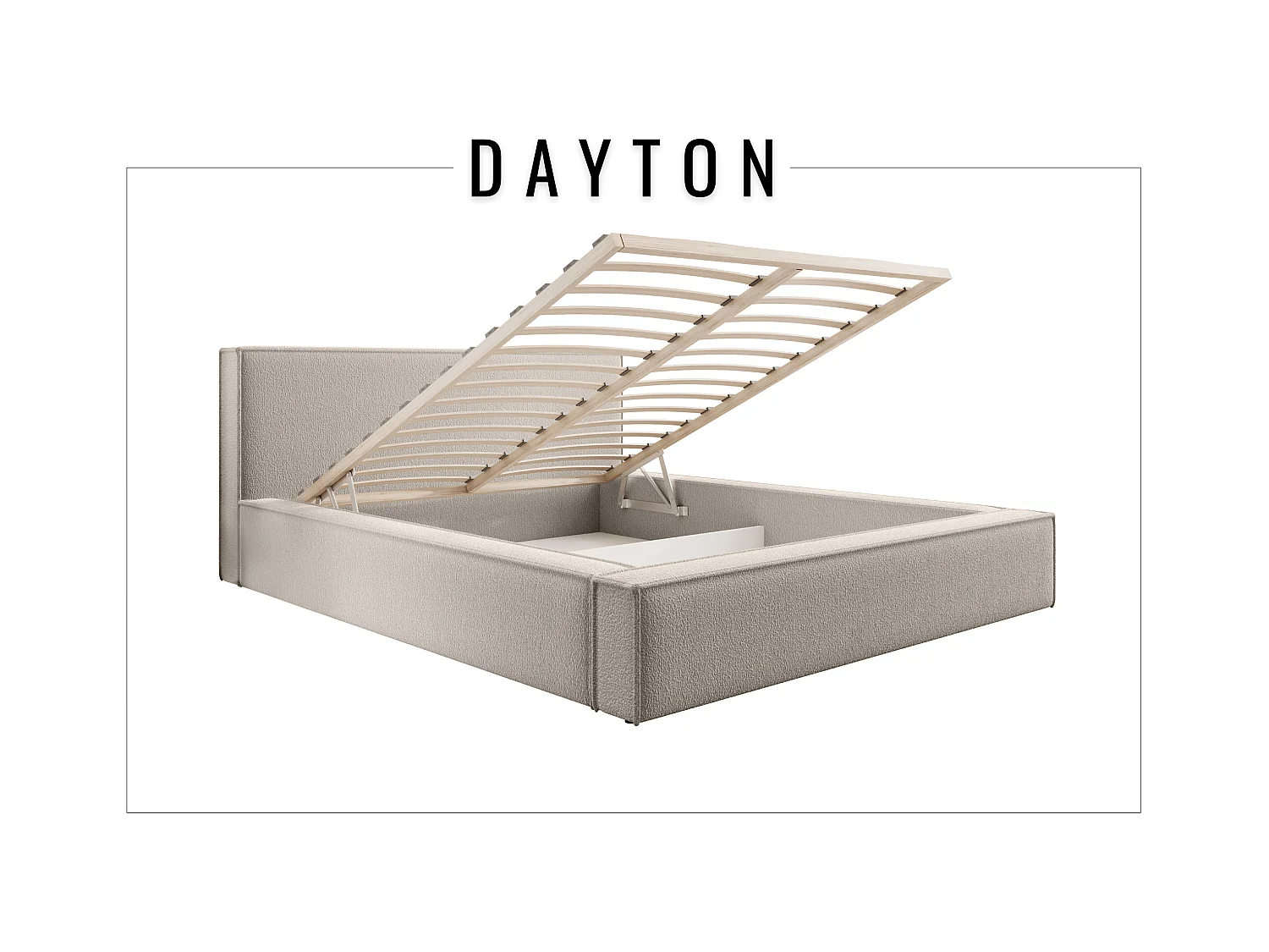 Lit coffre DAYTON 180x200 cm, Beige