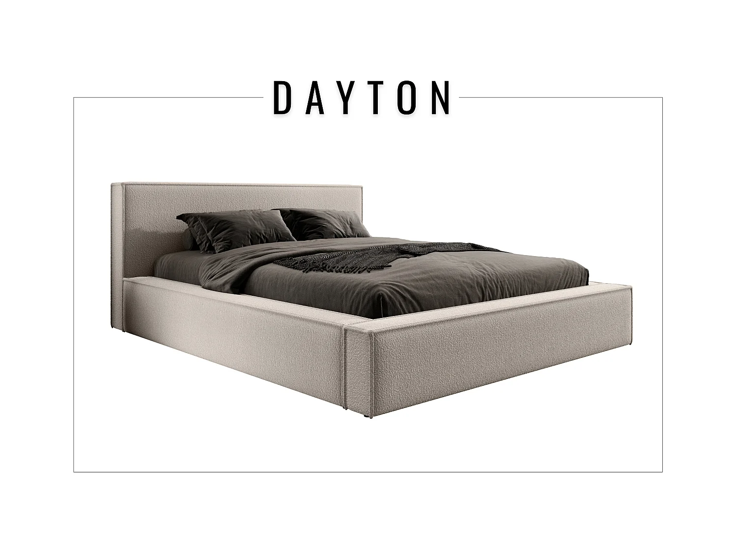 Lit coffre DAYTON 180x200 cm, Beige