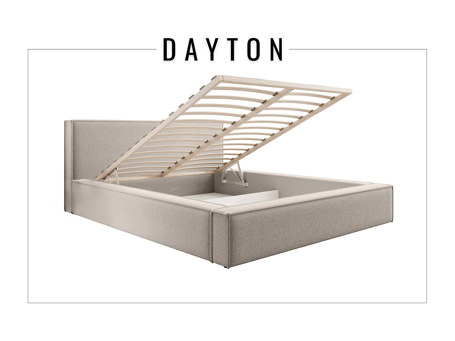 Lit coffre DAYTON 120x200 cm, Beige