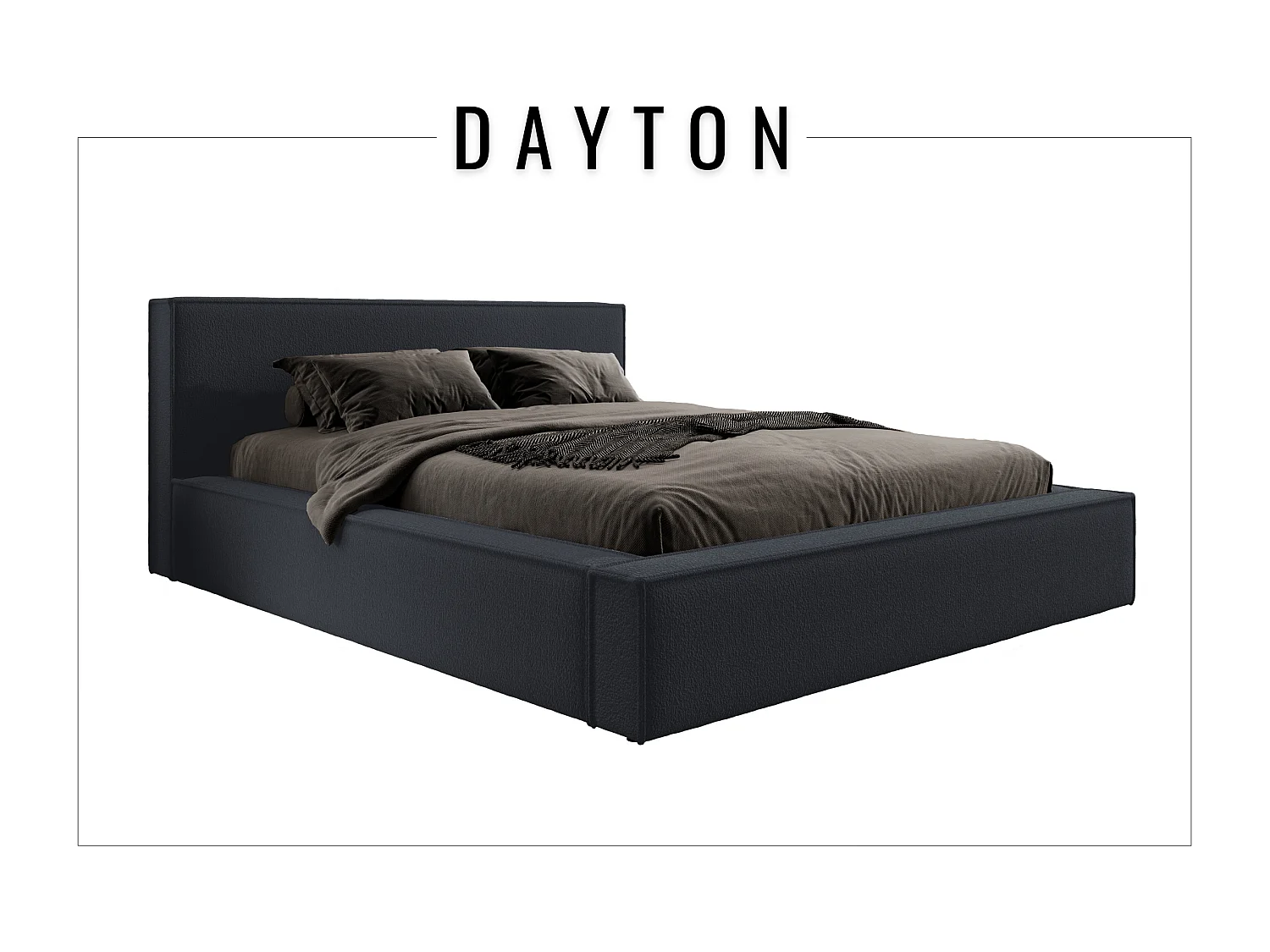 Lit coffre DAYTON 160x200 cm, Graphite