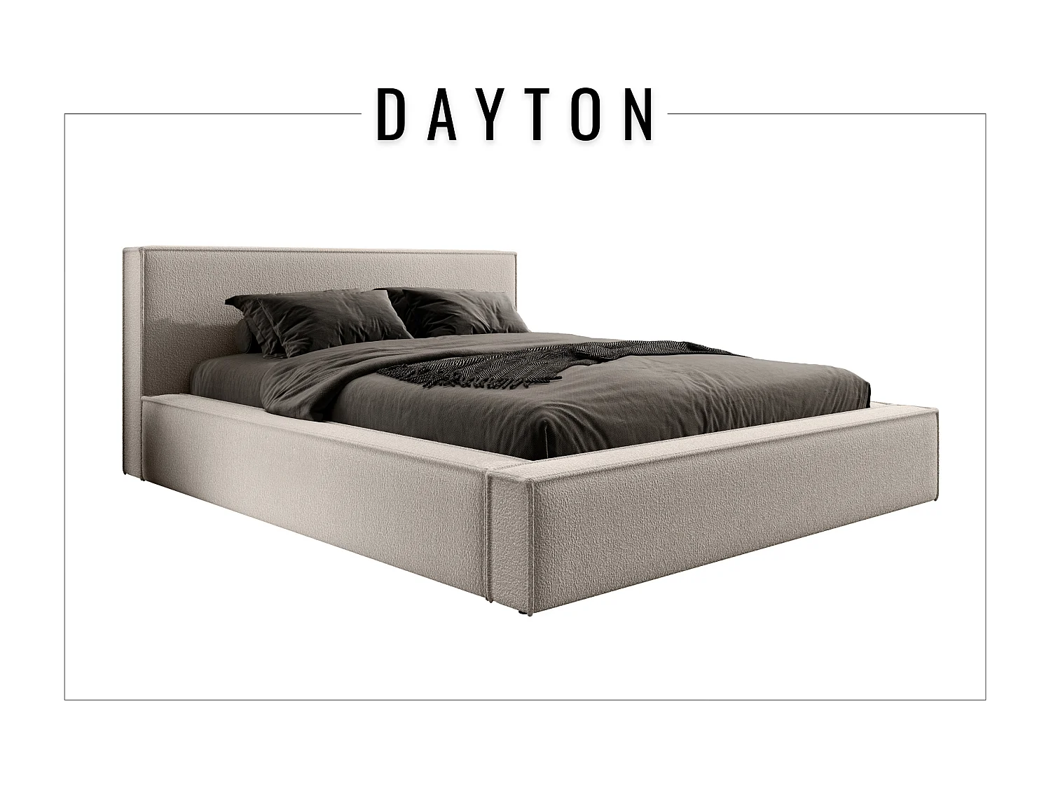 Lit coffre et matelas DAYTON 120x200 cm, Beige