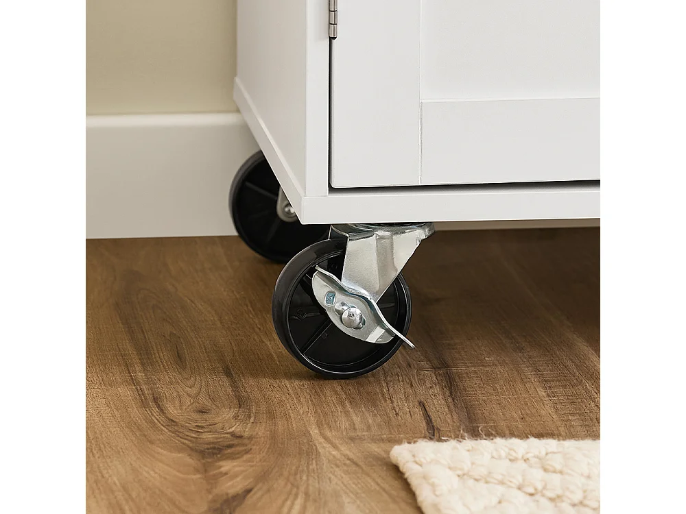 SoBuy Mobilny Wózek Kuchenny z Szufladą i Regulowaną Półką, Biały