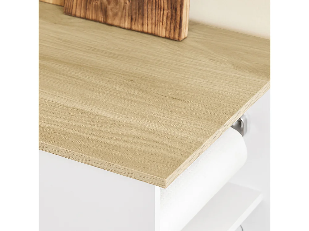 SoBuy Mobilny Wózek Kuchenny z Szufladą i Regulowaną Półką, Biały