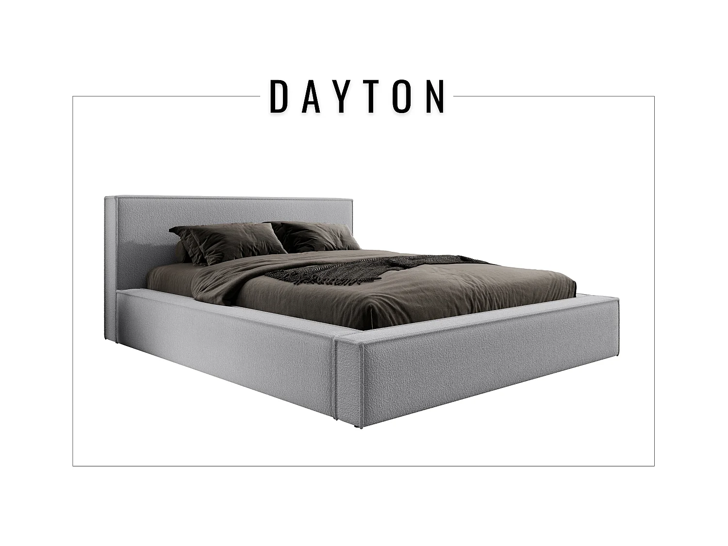Lit coffre DAYTON 180x200 cm, Gris