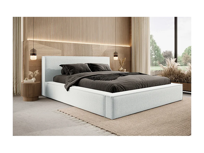 POLSTERBETT mit Bettkasten Matratze DAYTON 160x200 cm, Creme