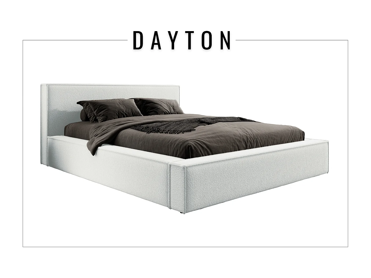 Lit coffre et matelas DAYTON 160x200 cm, Crème