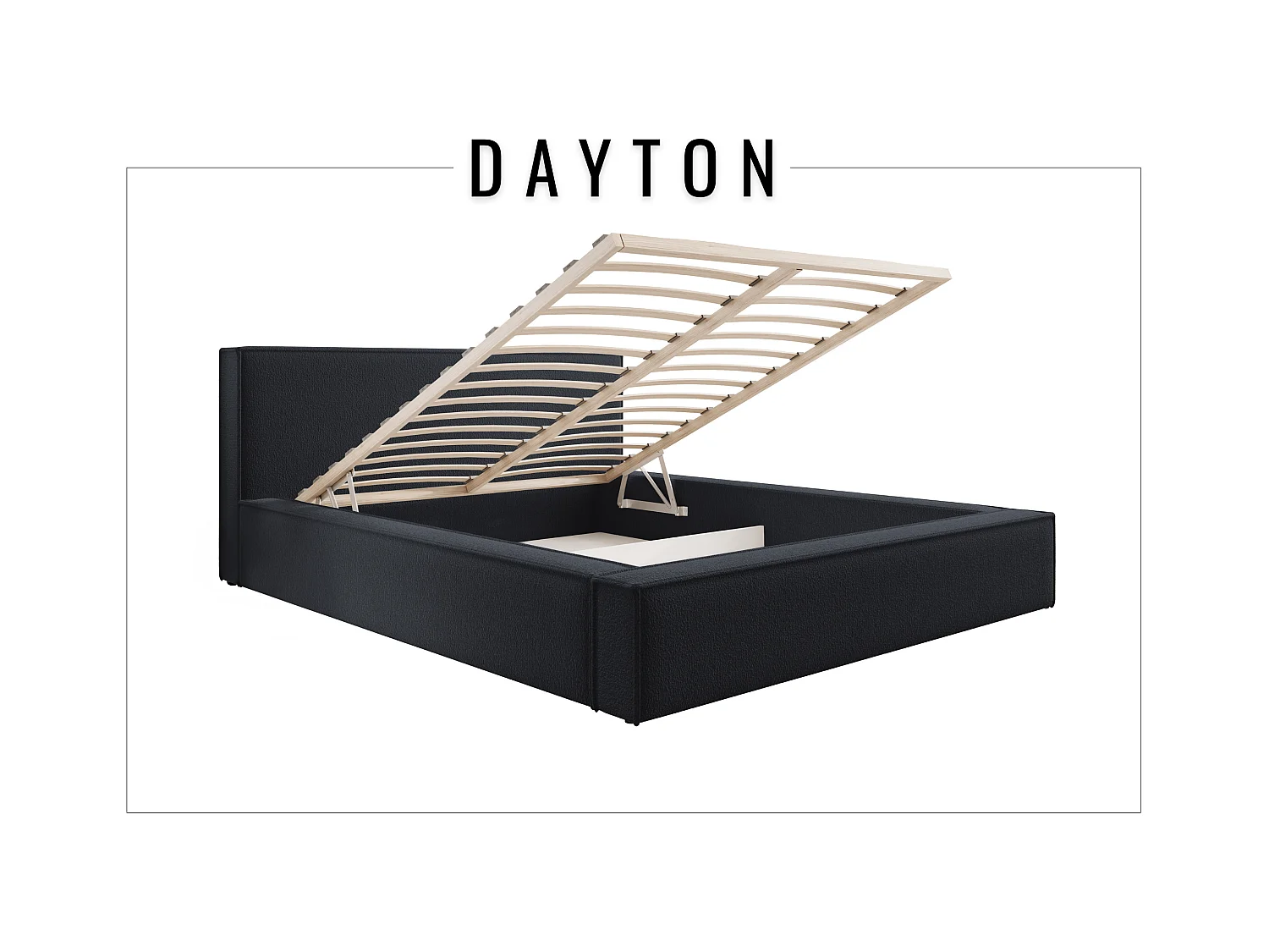 Lit coffre DAYTON 140x200 cm, Graphite