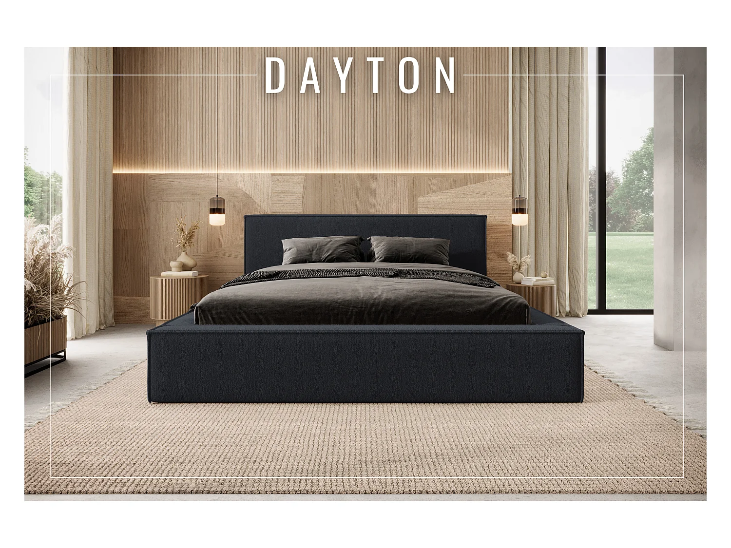 Lit coffre DAYTON 120x200 cm, Graphite