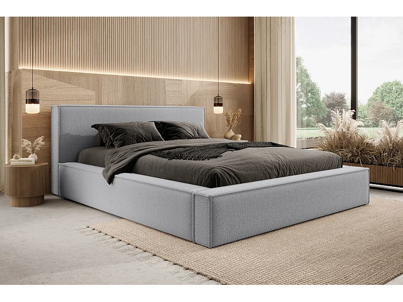 Bed met opbergruimte en matras DAYTON 120x200 cm – Grijs