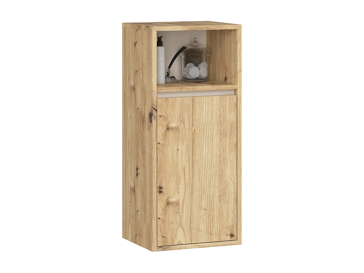 Hängendes Badezimmermöbel-Set VAMI in Artisan Eiche mit Innen in Kaschmir