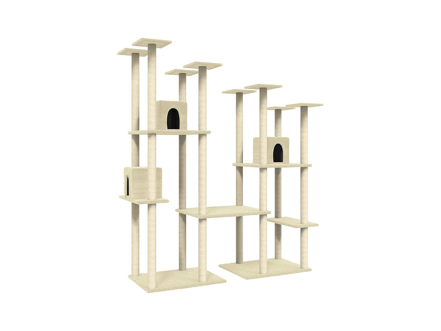 Alain-Paul  Arbre à chat avec griffoirs en sisal Crème 174 cm