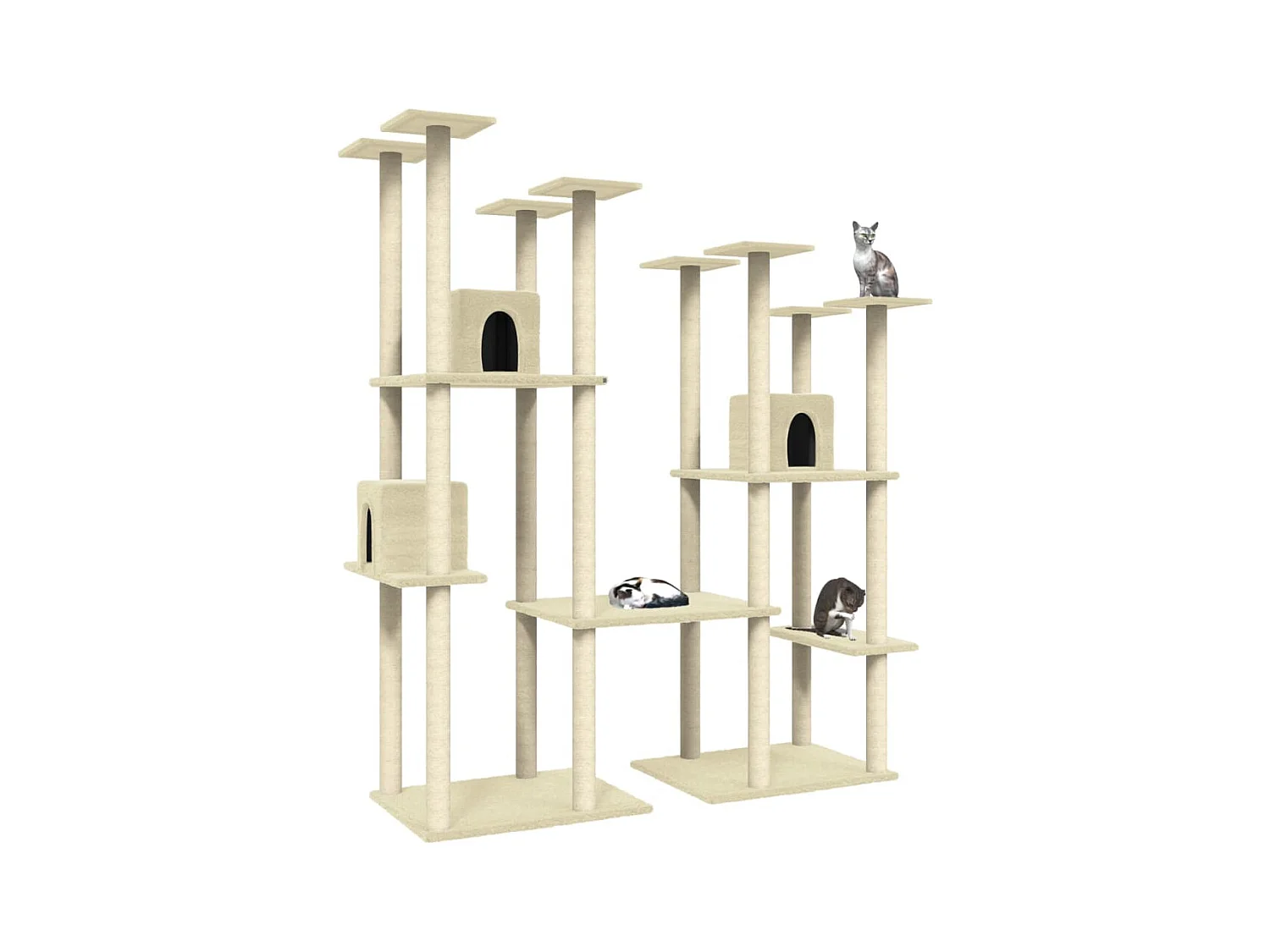 Alain-Paul  Arbre à chat avec griffoirs en sisal Crème 174 cm