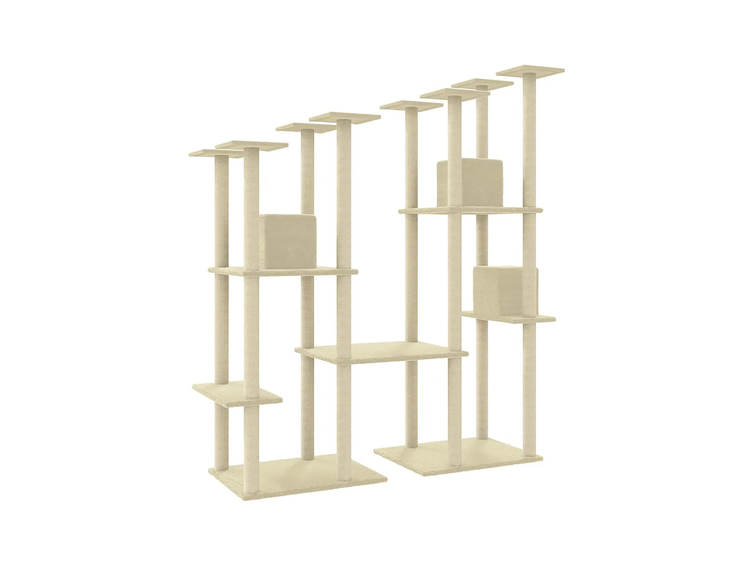 Alain-Paul  Arbre à chat avec griffoirs en sisal Crème 174 cm