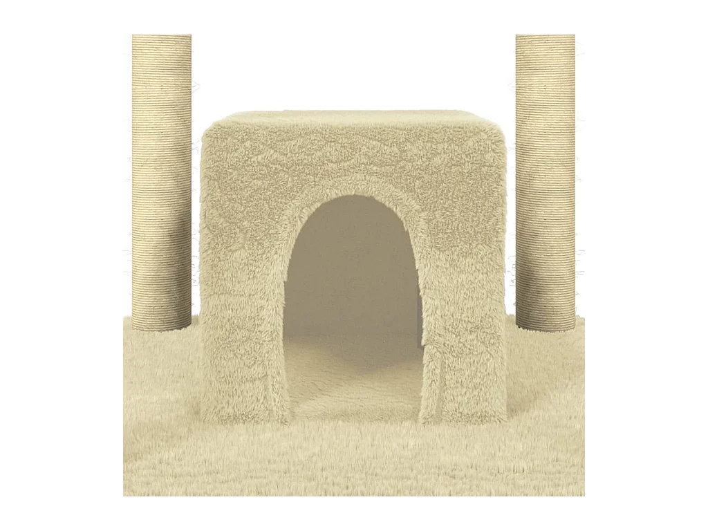 Alain-Paul  Arbre à chat avec griffoirs en sisal Crème 174 cm