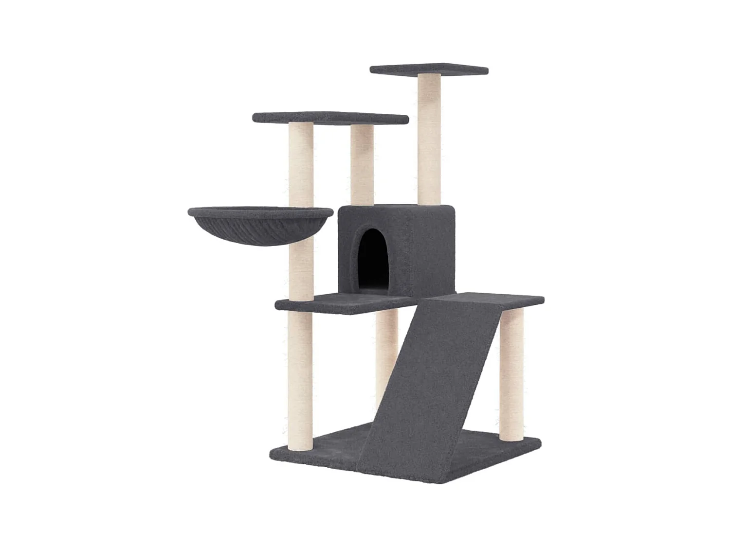 Marie-Anabelle  Arbre à chat avec griffoirs en sisal Gris foncé 94 cm