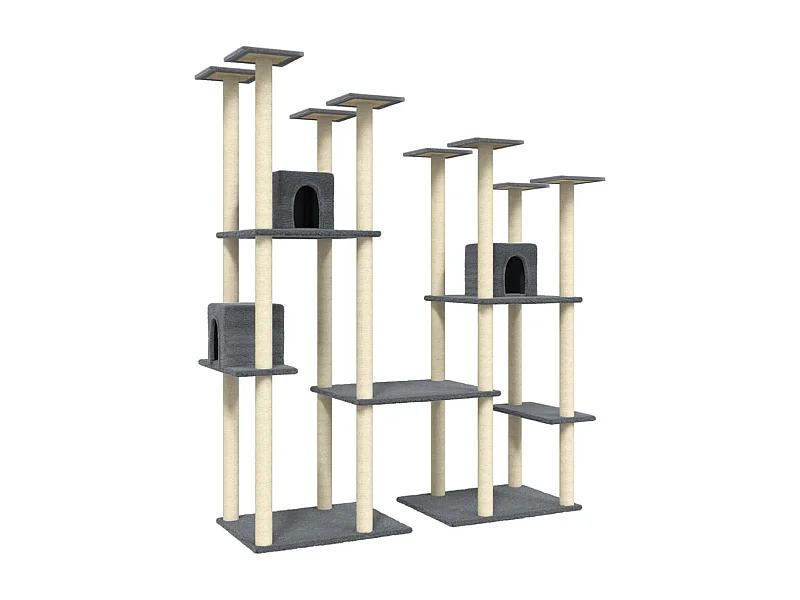 Alain-Paul  Arbre à chat avec griffoirs en sisal Gris foncé 174 cm