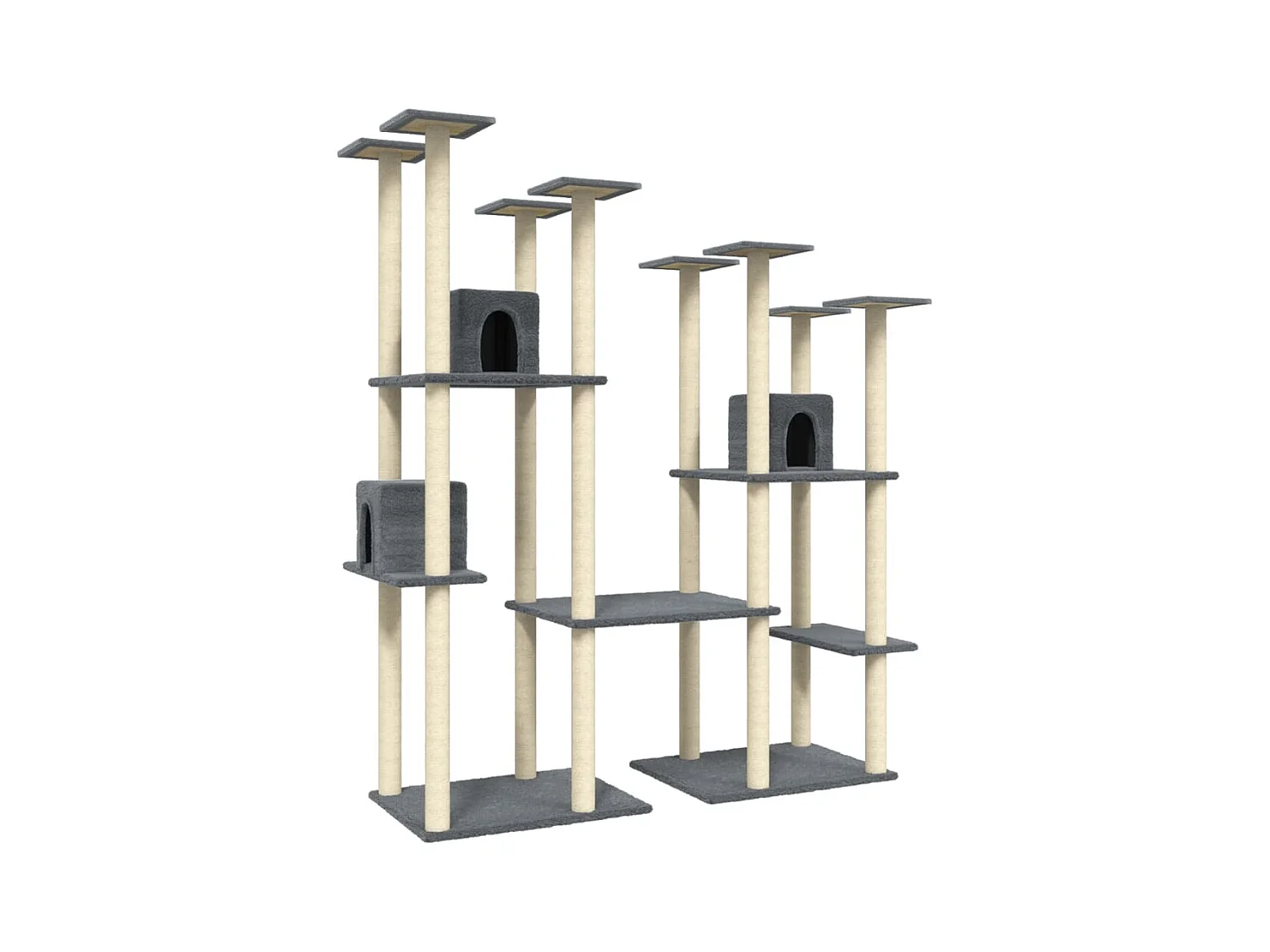 Alain-Paul  Arbre à chat avec griffoirs en sisal Gris foncé 174 cm