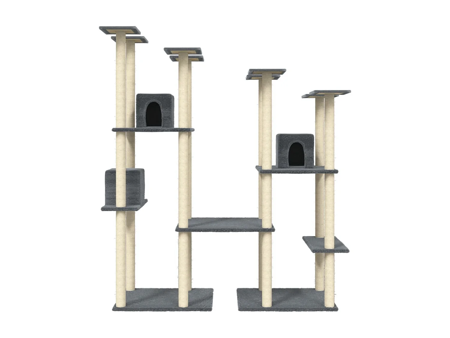 Alain-Paul  Arbre à chat avec griffoirs en sisal Gris foncé 174 cm