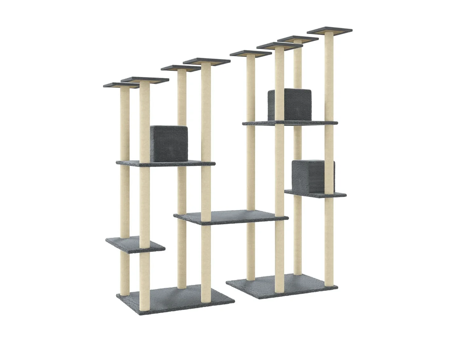 Alain-Paul  Arbre à chat avec griffoirs en sisal Gris foncé 174 cm