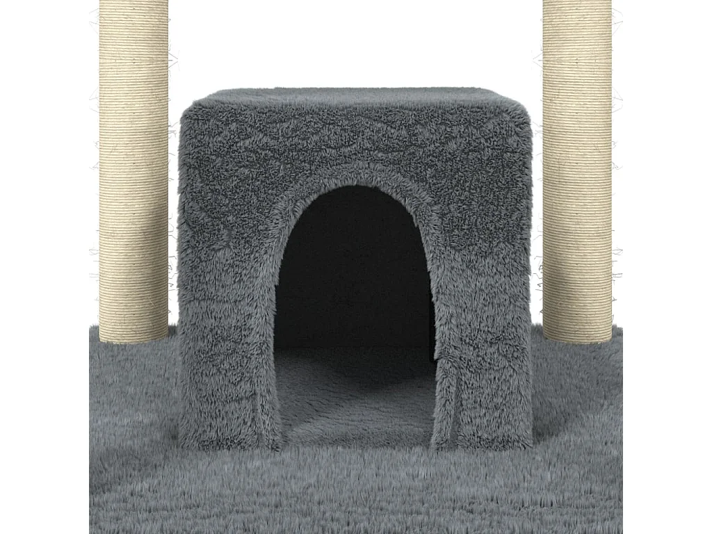 Alain-Paul  Arbre à chat avec griffoirs en sisal Gris foncé 174 cm