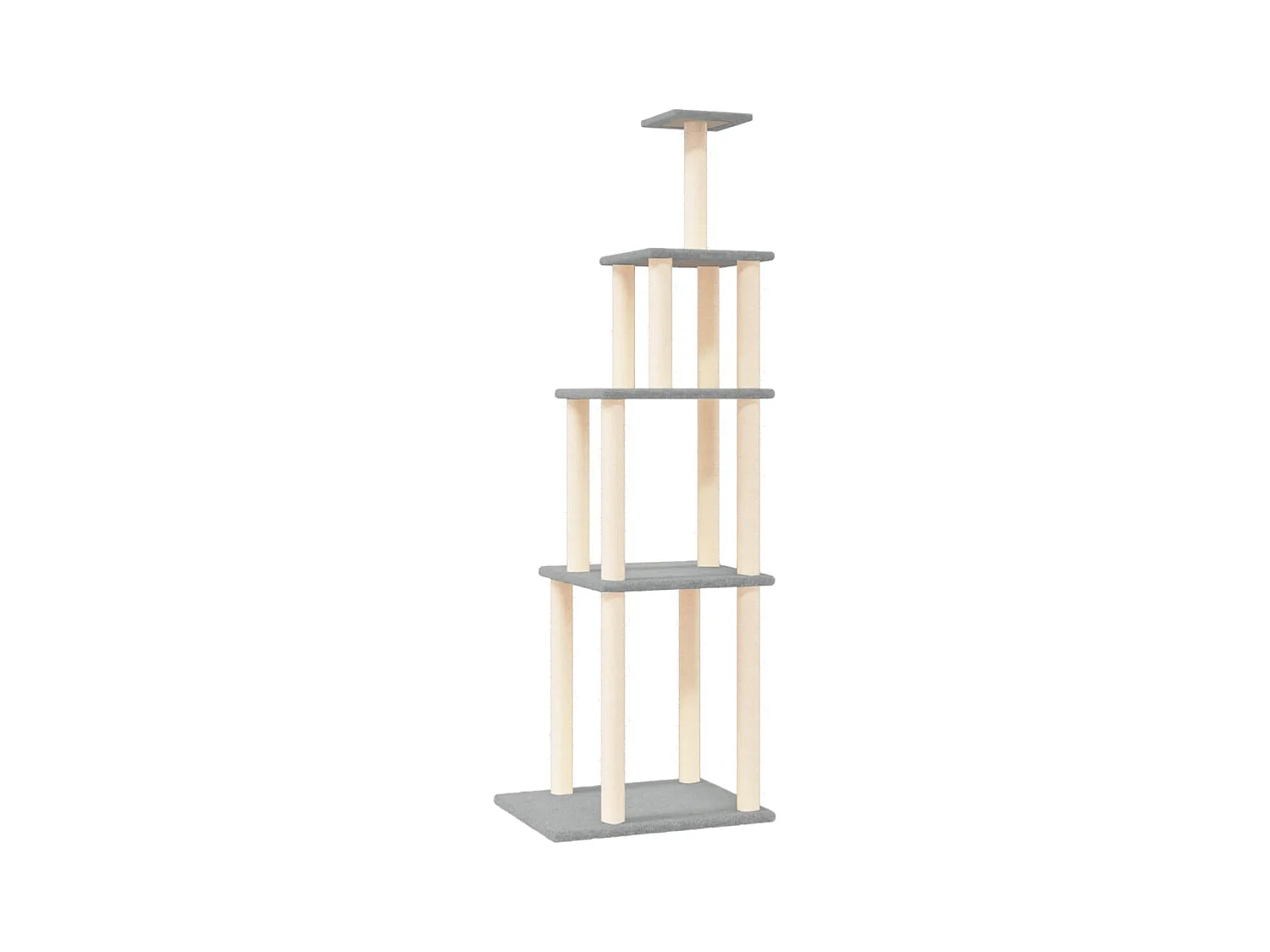 Xaver  Rascador para gatos con postes de sisal gris claro 183 cm