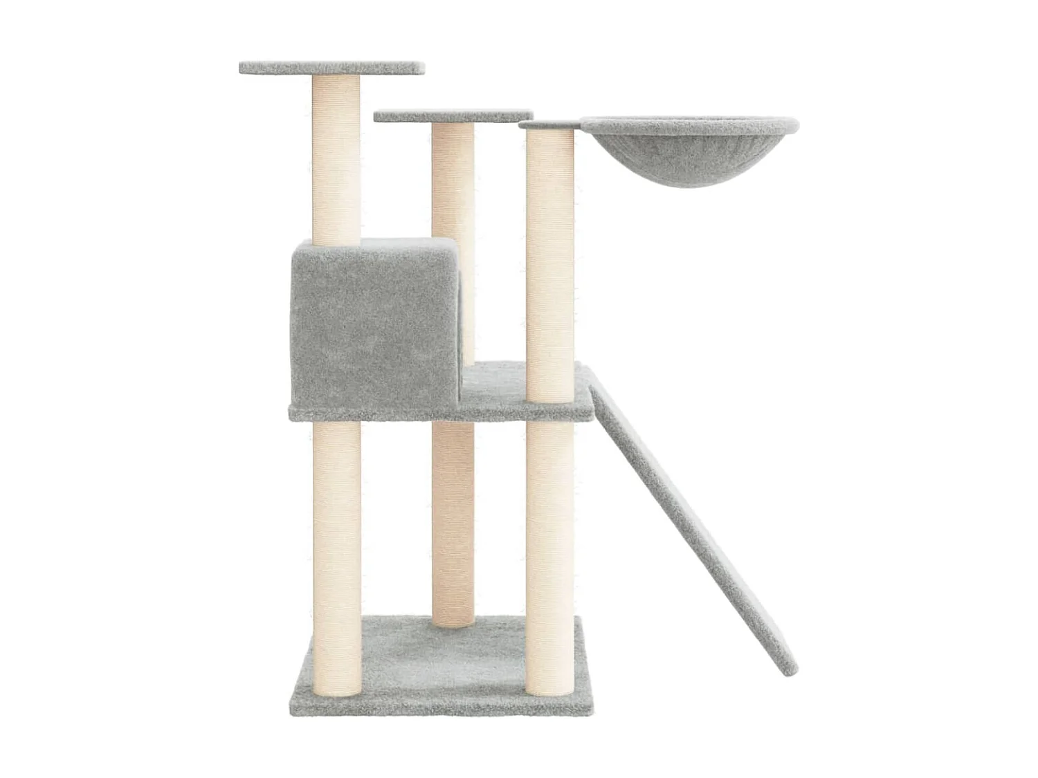 Nylara  Arbre à chat avec griffoirs en sisal Gris clair 83 cm