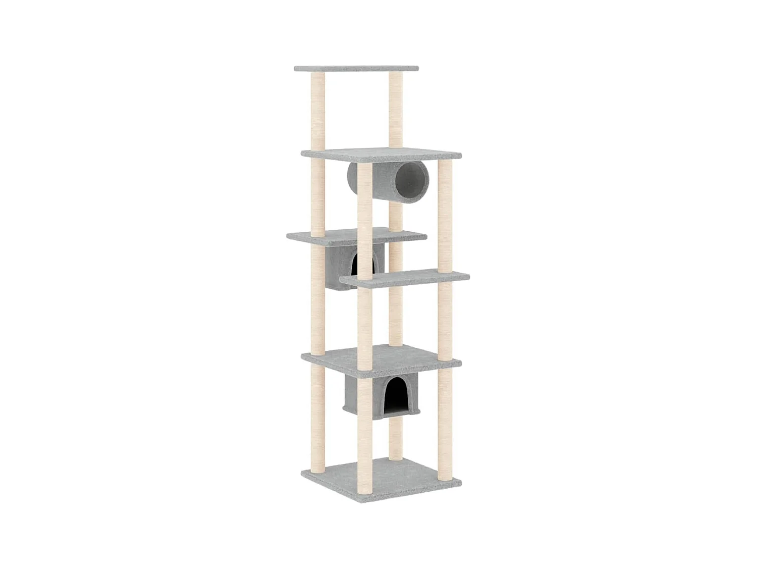 Haapajärvi  Arbre à chat avec griffoirs en sisal Gris clair 169 cm