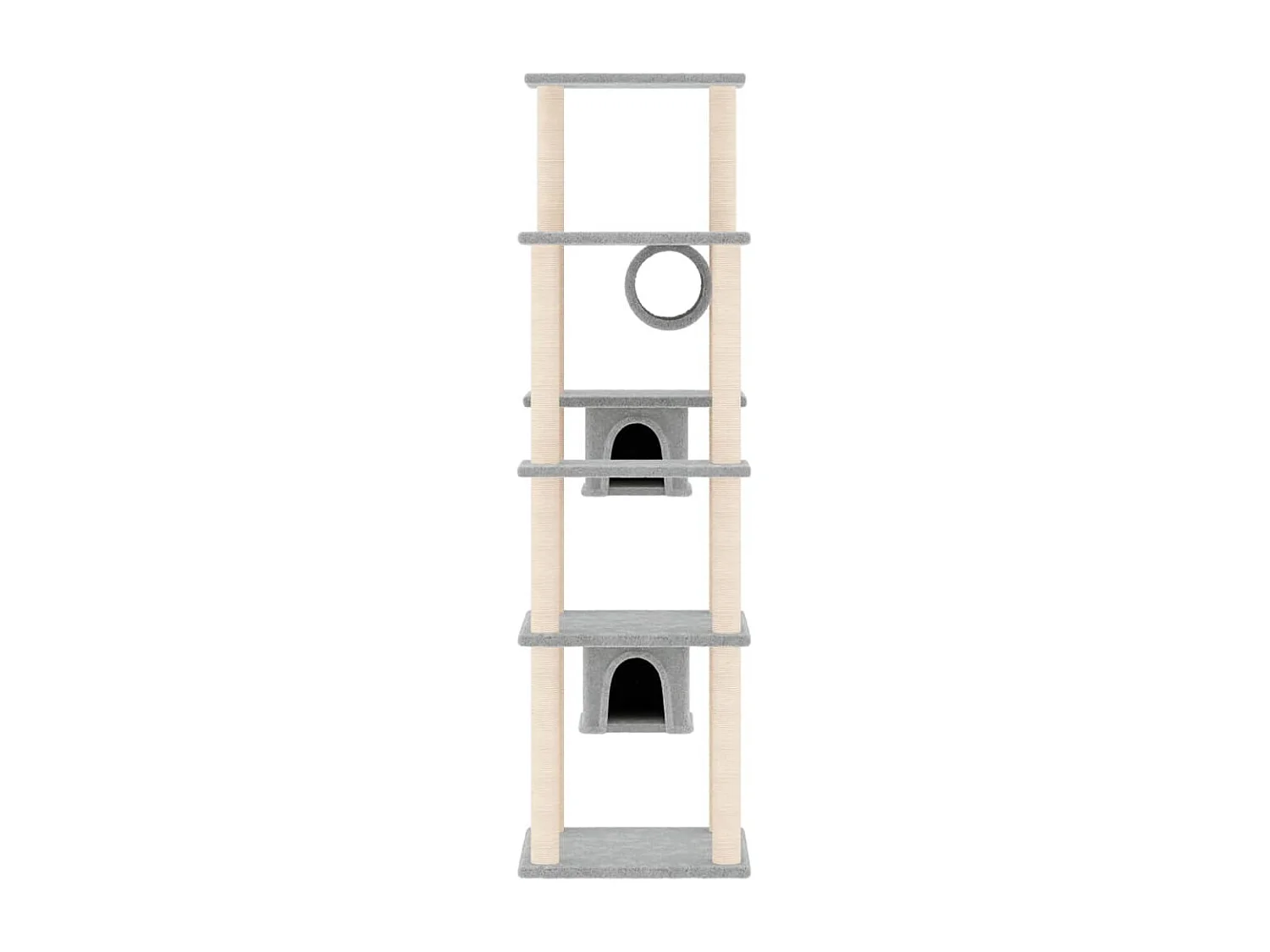 Haapajärvi  Rascador para gatos con postes de sisal gris claro 169 cm